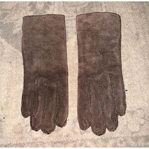 Aris 115 Brown Womens Sz. Small Suede Leather Hand Gloves Fully Lined